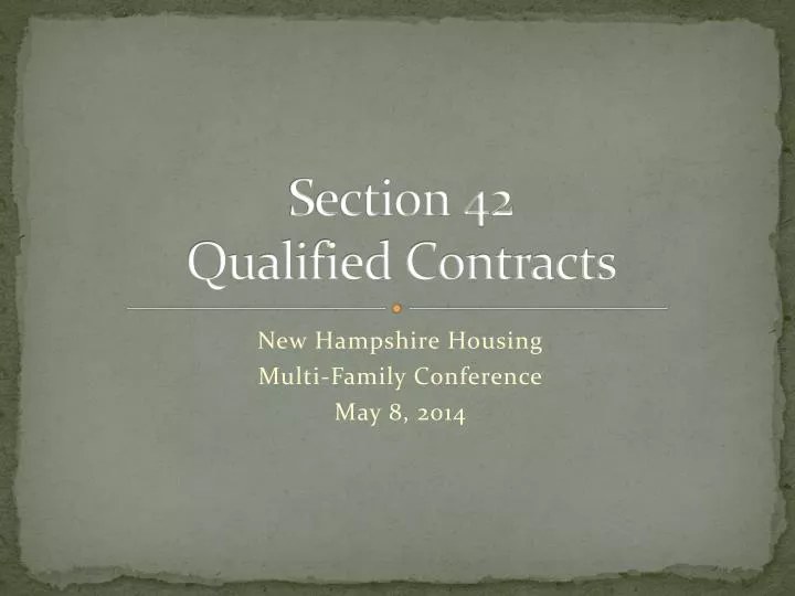 section 42 qualified contracts