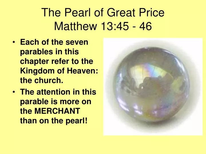 the pearl of great price matthew 13 45 46