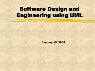 Software Design and Engineering using UML