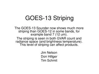 GOES-13 Striping
