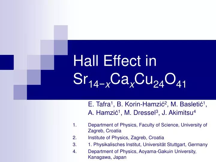 hall effect in sr 14 x ca x cu 24 o 41