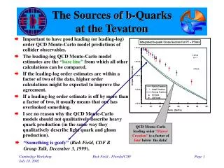 the sources of b quarks at the tevatron