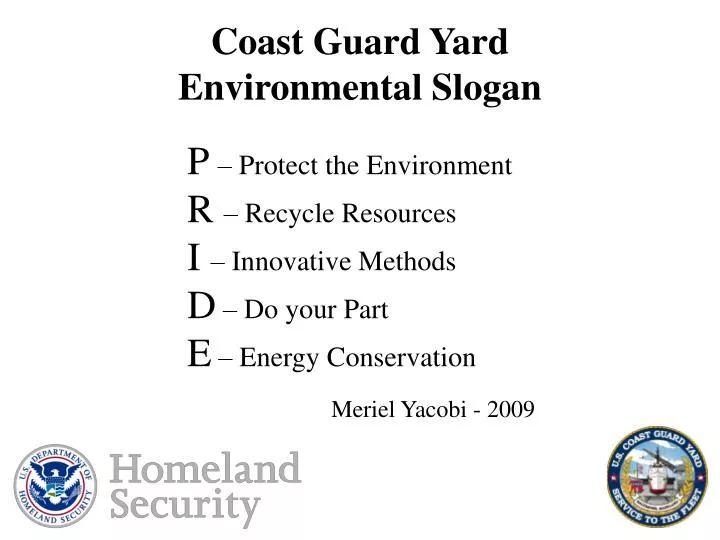 coast guard yard environmental slogan