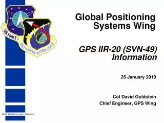 GPS IIR-20 (SVN-49) Information