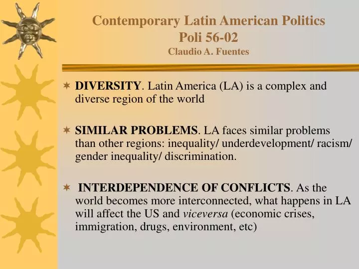 contemporary latin american politics poli 56 02 claudio a fuentes