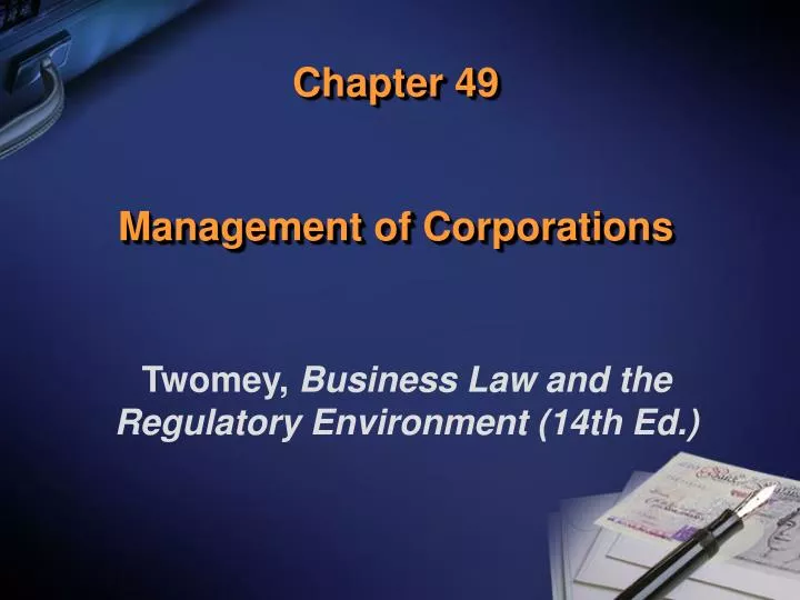chapter 49 management of corporations