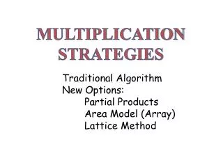 MULTIPLICATION STRATEGIES