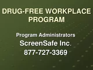 DRUG-FREE WORKPLACE PROGRAM