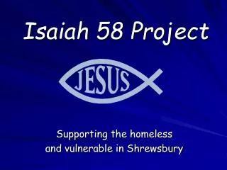 Isaiah 58 Project