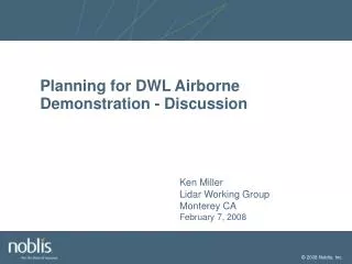 Planning for DWL Airborne Demonstration - Discussion