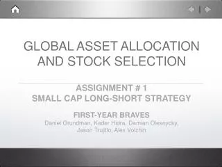 GLOBAL ASSET ALLOCATION AND STOCK SELECTION