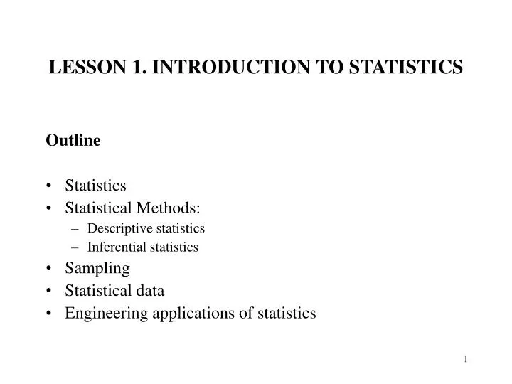 lesson 1 introduction to statistics