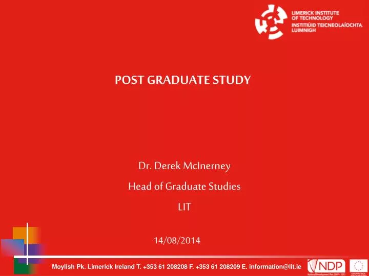 post graduate study