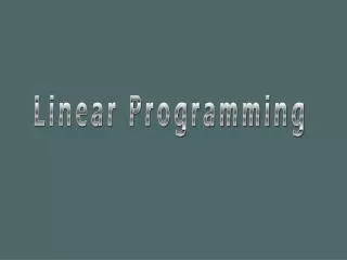 Linear Programming