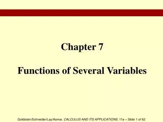 chapter 7 functions of several variables