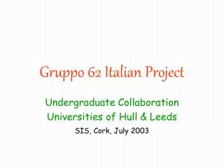 Gruppo 62 Italian Project