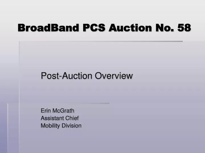 broadband pcs auction no 58