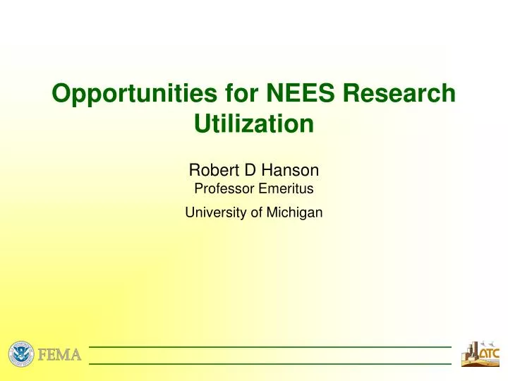 opportunities for nees research utilization