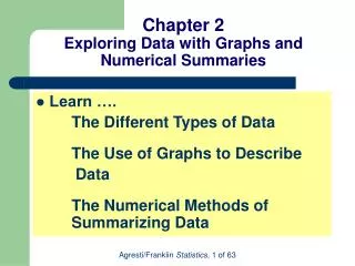 Chapter 2 Exploring Data with Graphs and Numerical Summaries
