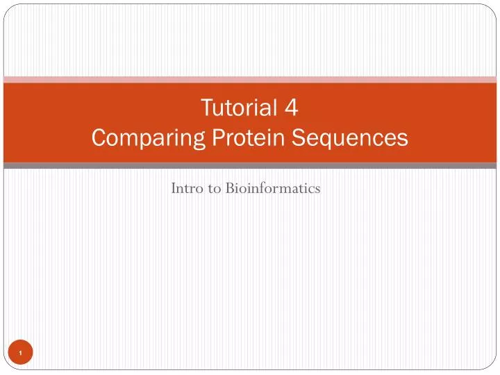 tutorial 4 comparing protein sequences