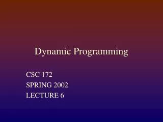 Dynamic Programming