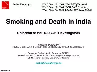 Smoking and Death in India