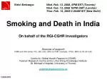 Smoking and Death in India