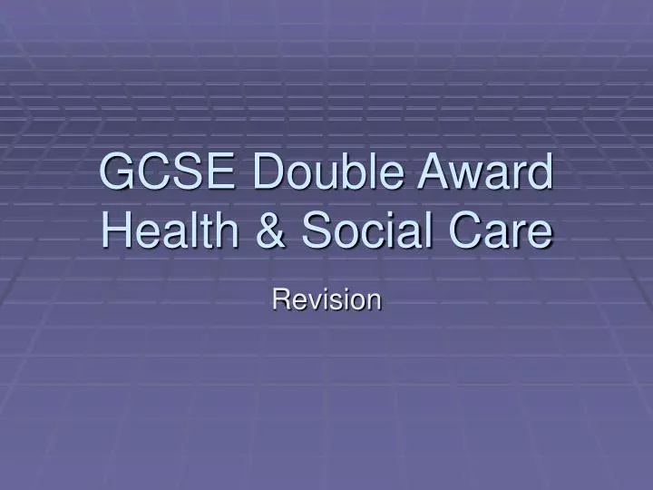 gcse double award health social care