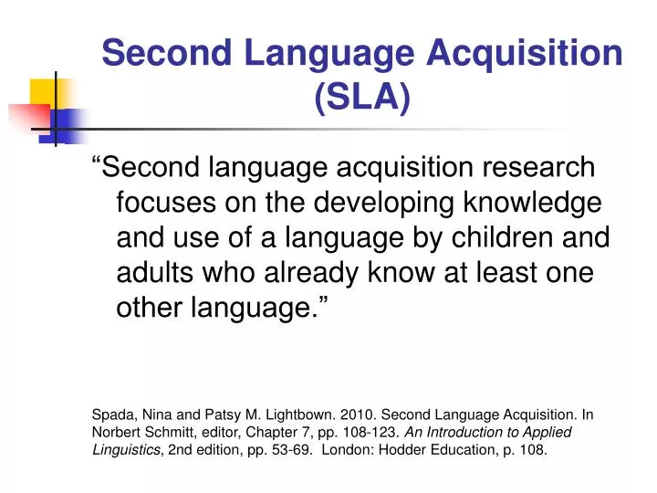 second language acquisition sla