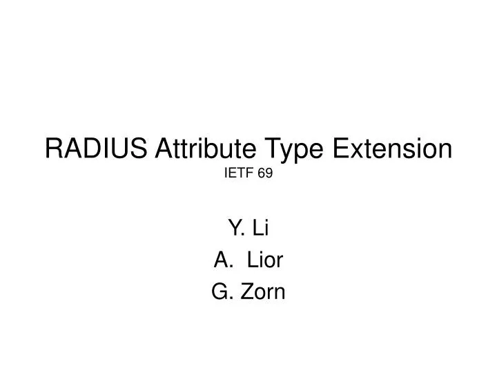 radius attribute type extension ietf 69
