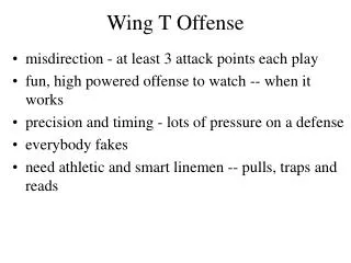 Wing T Offense