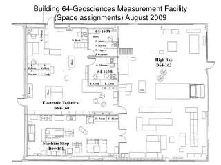 Building 64-Geosciences Measurement Facility (Space assignments) August 2009