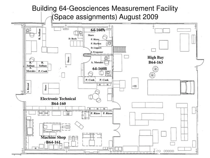 building 64 geosciences measurement facility space assignments august 2009