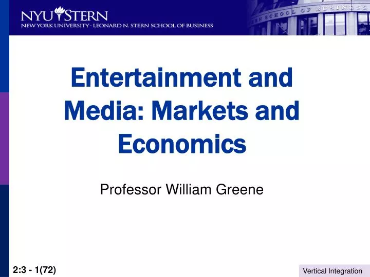 entertainment and media markets and economics
