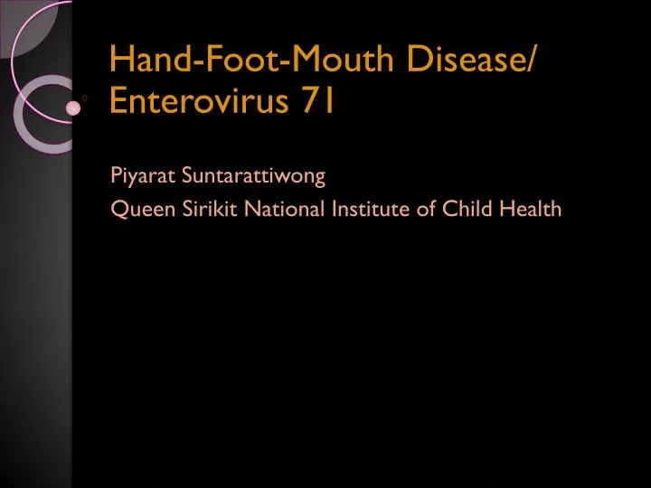 hand foot mouth disease enterovirus 71