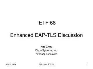 ietf 66 enhanced eap tls discussion