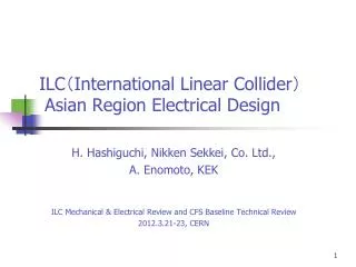ILC ? International Linear Collider ? Asian Region Electrical Design