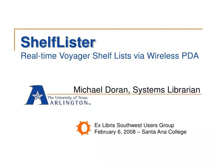 shelflister real time voyager shelf lists via wireless pda