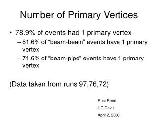Number of Primary Vertices