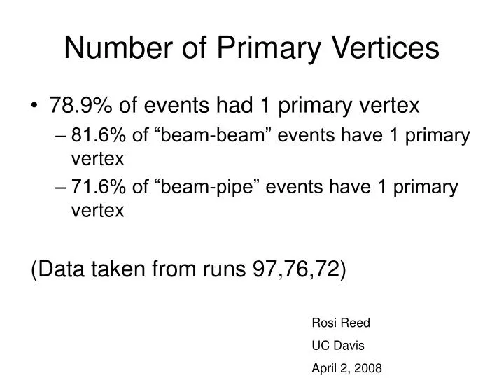 number of primary vertices