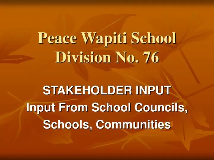peace wapiti school division no 76