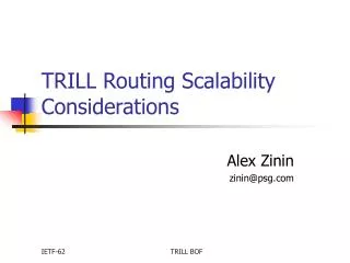 TRILL Routing Scalability Considerations
