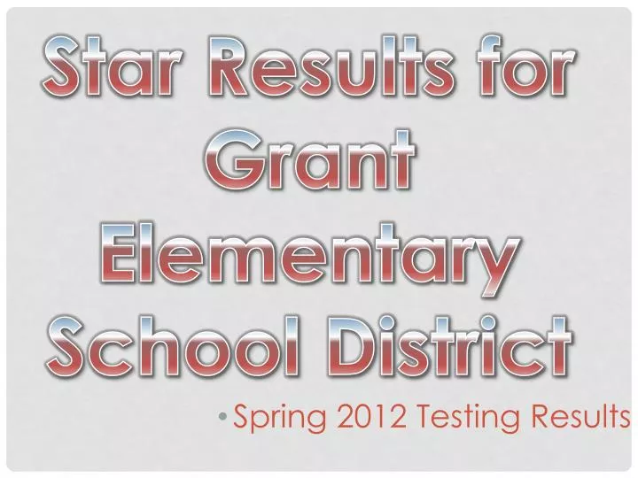 spring 2012 testing results
