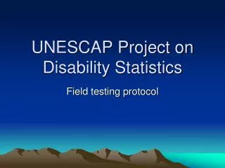 UNESCAP Project on Disability Statistics
