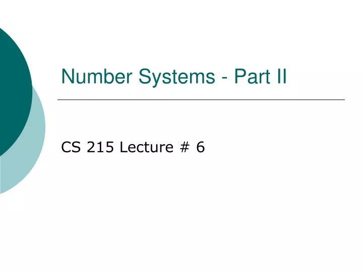 number systems part ii