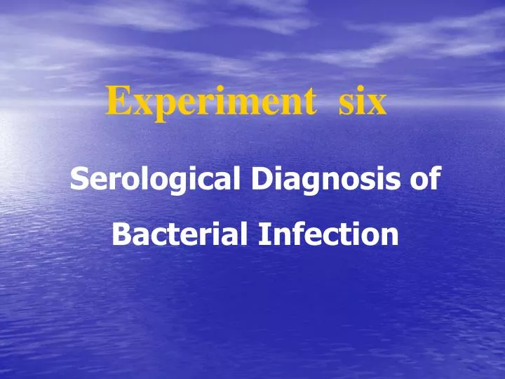 serological diagnosis of bacterial infection