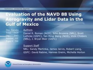 Evaluation of the NAVD 88 Using Aerogravity and Lidar Data in the Gulf of Mexico