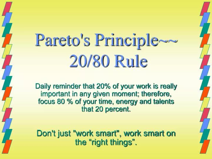pareto s principle 20 80 rule