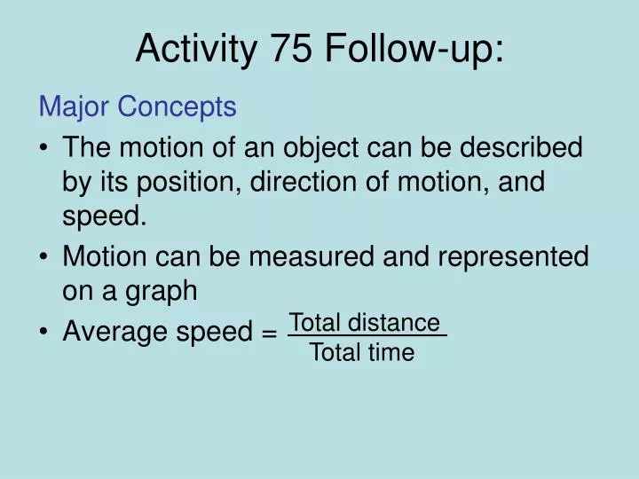 activity 75 follow up