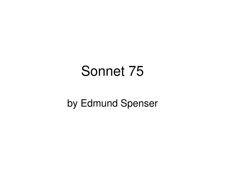 sonnet 75